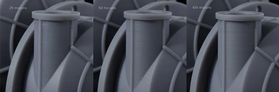 SLA 3D 列印層高比較