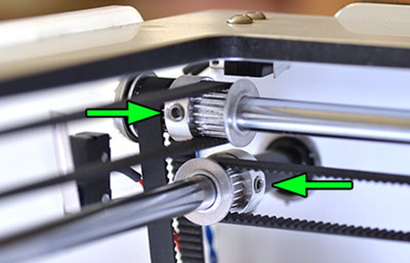 shifted layers leaning , 檢查皮帶輪, 皮帶輪鬆脫