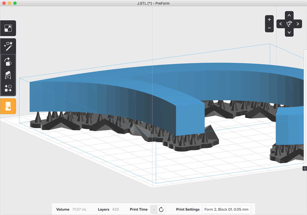 formlabs form2 preform切片軟體教學(xué) 旋轉(zhuǎn)物件 傾角小
