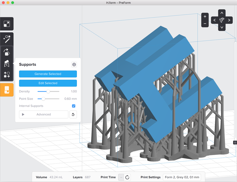 formlabs form2 preform切片軟體教學(xué) 進階支撐設(shè)定 內(nèi)部支撐結(jié)構(gòu)